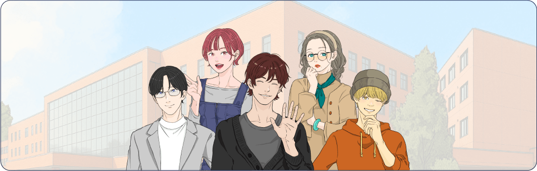 先輩キャラクター5人
