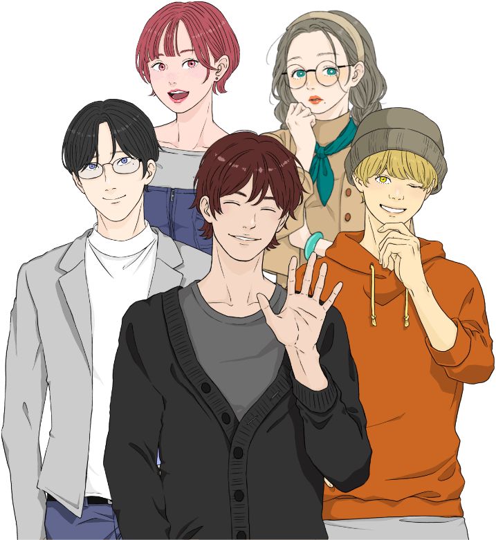 日本医療大学の先輩キャラクター5人